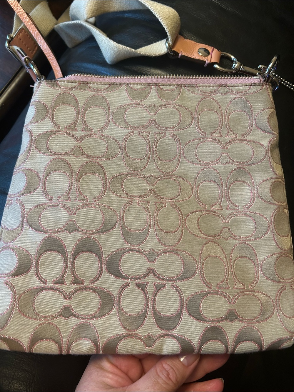 Coach Poppy Pink Signature Crossbody Bag - Picture 8 of 11